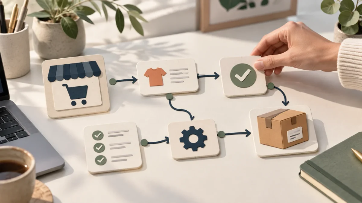 Illustration du guide : Automatiser Shopify : tâches, outils et limites
